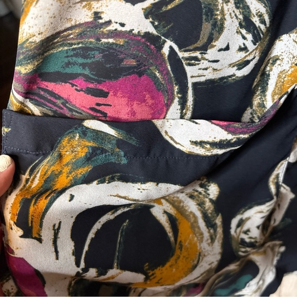 Seven7 Melissa McCarthy Blue Long Sleeve Floral With Front Pockets Tunic 3X - Picture 8 of 16